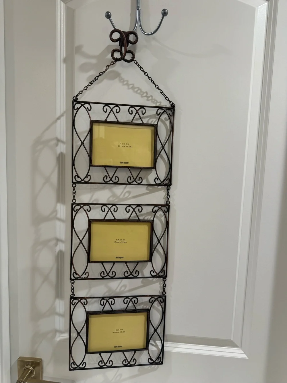 NEW Pier 1 Imports Brushed Copper Twisted Triple Frame Wall Hanger